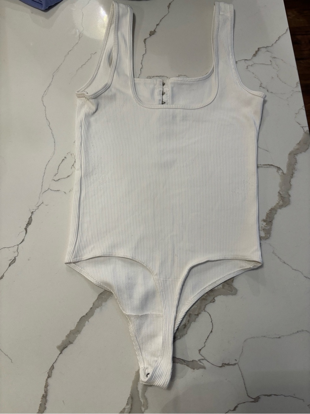 White Ribbed One-Piece Bodysuit - Picture 2 of 3